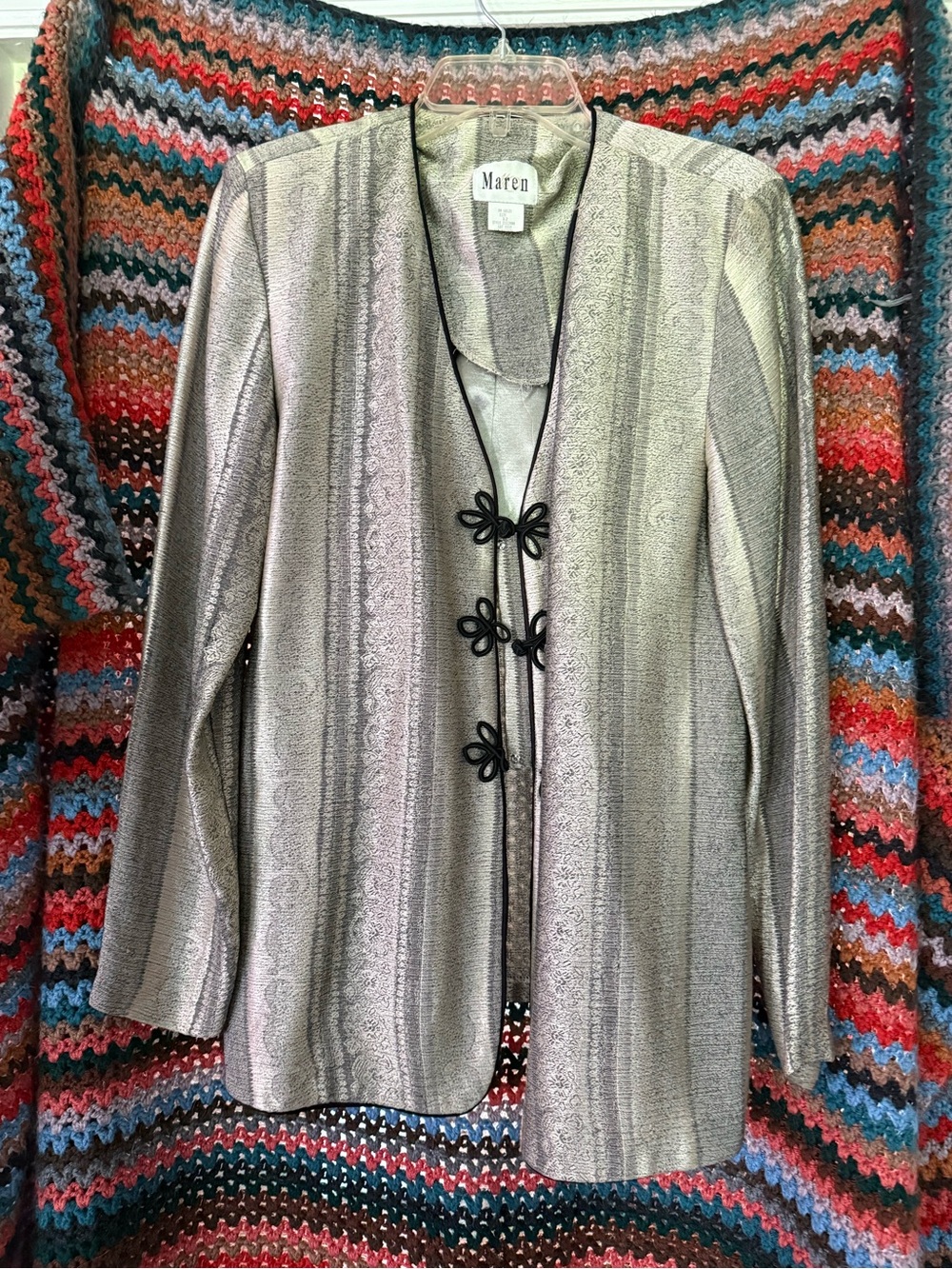 Metallic Silver Longline Jacket